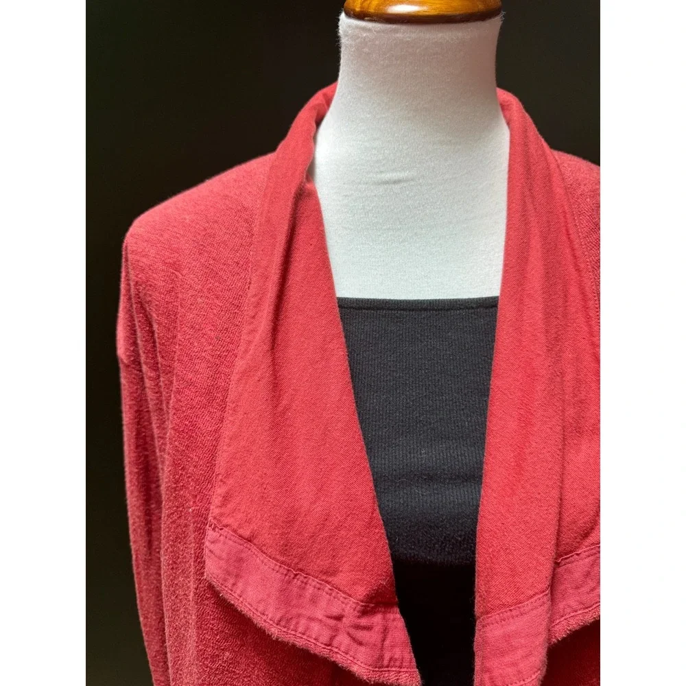 Eddie Bauer Red Drape Front Terry‎ Knit Sweater Women's Size M - Picture 4 of 8